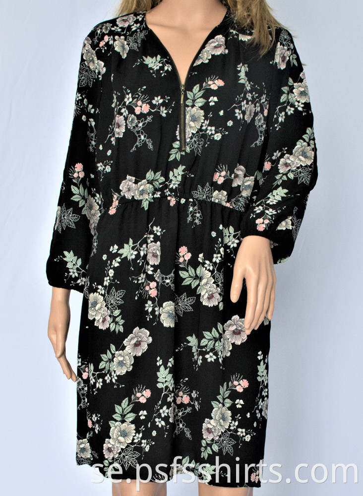 Printed Long Sleeve Dress